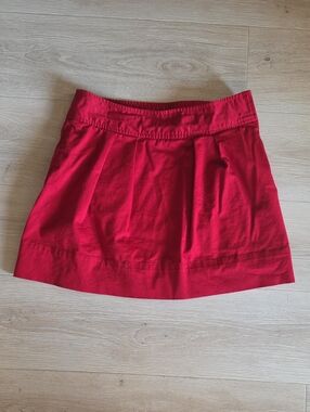 Vineyard Vines Red Pleated Mini Skirt